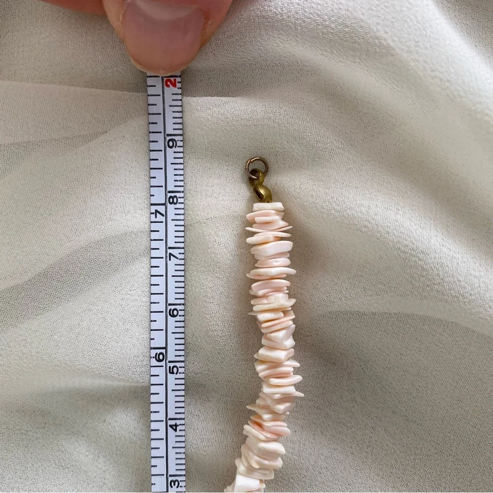Vintage Pale Pink Shell Bead Bracelet | Coastal Charm Boho Natural Elegance